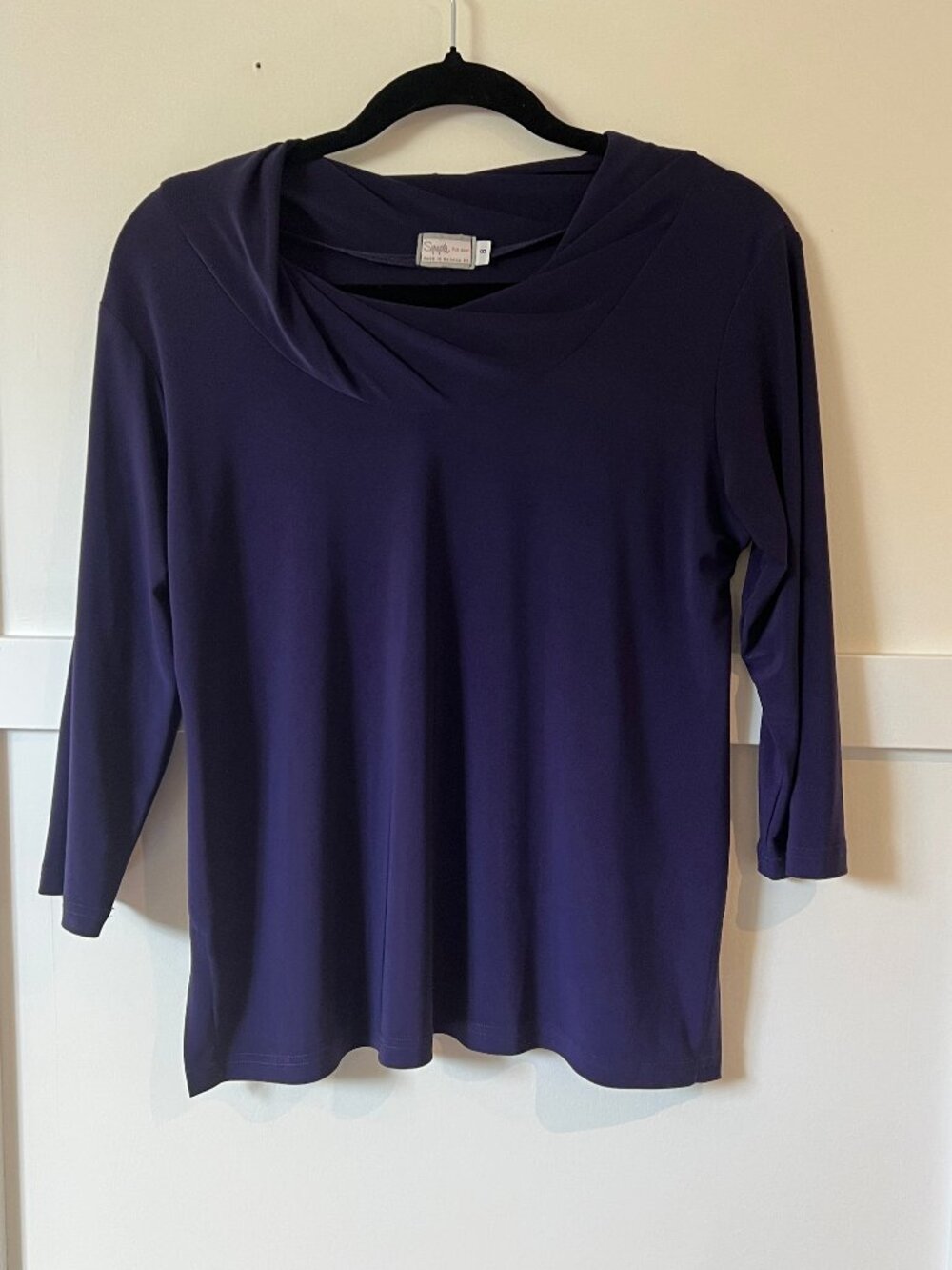 Sympli, Purple, The Look top, Size 8, Relaxed elegance, EUC, Capsule wardrobe